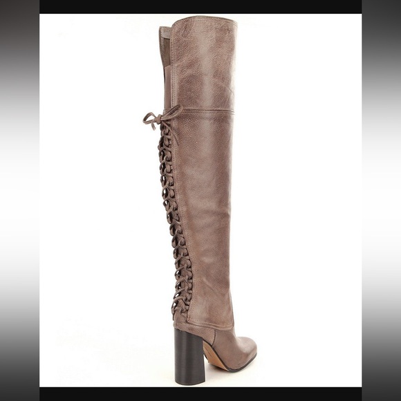 Vince Camuto Tolla leather over the knee lace up back with side zipper size 6.5 - Picture 2 of 15